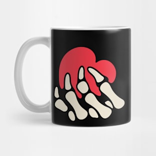 Skeleton hand and heart Mug